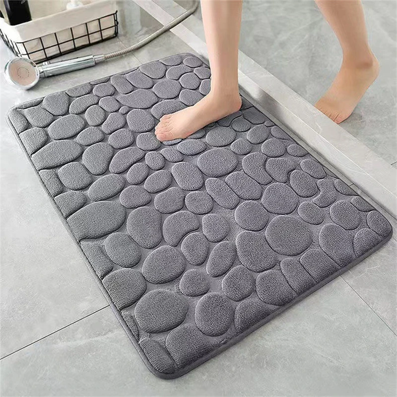 Memory Foam Embossed Velvet Bathroom Mat - Image 3