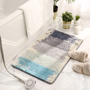 Gradient Color Flocking Bath Mats